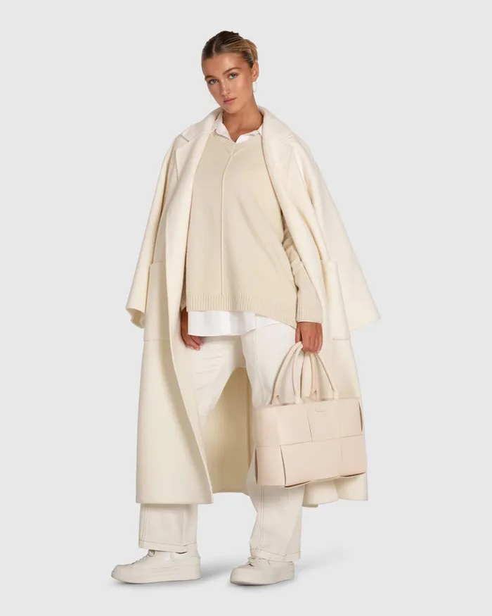 Belle and Bloom Tops Women Wonder Of You Cashmere Blend Oversized Jumper 8211 Cream