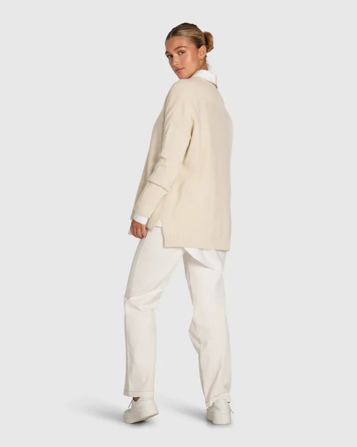 Belle and Bloom Tops Women Wonder Of You Cashmere Blend Oversized Jumper 8211 Cream
