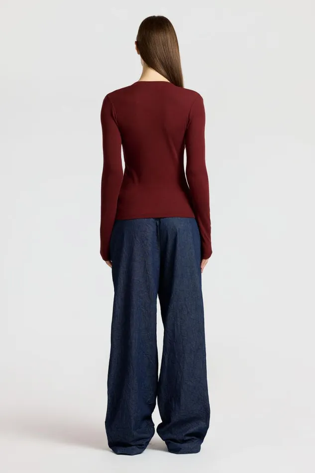 COTTON CITIZEN Verona Henley Red Wine Women Shirts COTTON CITIZEN Verona Henley Red Wine Women Shirts