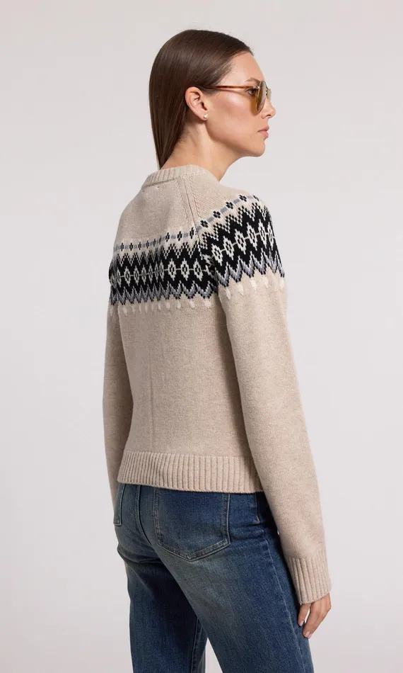 Generation Love Clothing Sweaters and Sweatshirts Women Frances Fair Isle Cardigan Heather Oatmeal