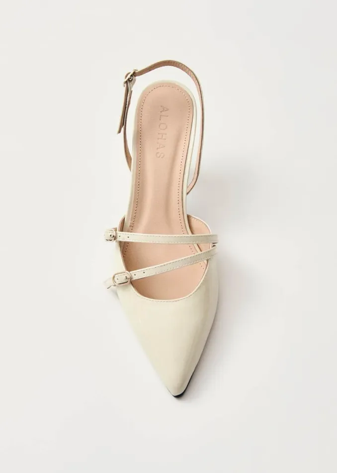 Joelle Onix Cream Leather Pumps Women ALOHAS Heels