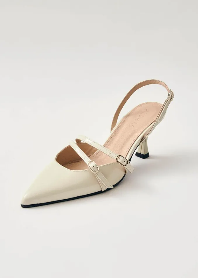 Joelle Onix Cream Leather Pumps Women ALOHAS Heels