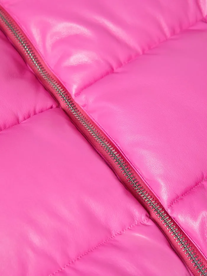 Larsen Vegan Leather Puffer Jacket Deep Pink Women L039Agence Outerwear Larsen Vegan Leather Puffer Jacket Deep Pink Women L039Agence Outerwear
