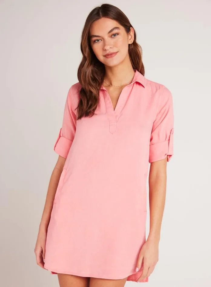 Long Sleeve ALine Shirt Dress 8211 Blossom Pink Women Bella Dahl Mini Dresses Long Sleeve ALine Shirt Dress 8211 Blossom Pink Women Bella Dahl Mini Dresses