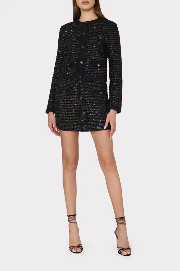 Milly Skirts Women Sequin Textured Knit Mini Skirt Multi Milly Skirts Women Sequin Textured Knit Mini Skirt Multi