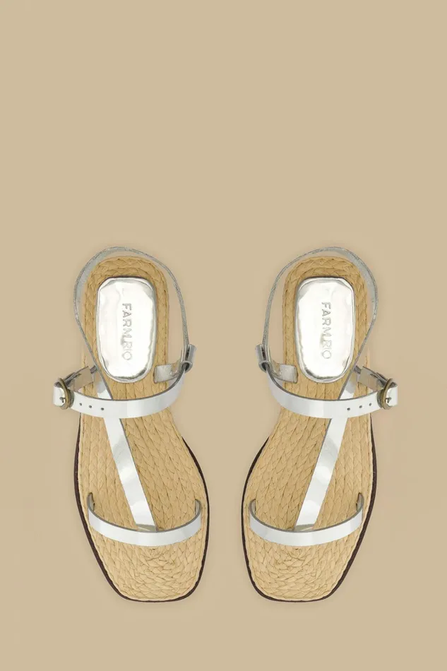 Silver Cross Strap Sandal Women FARM Rio Sandals Silver Cross Strap Sandal Women FARM Rio Sandals