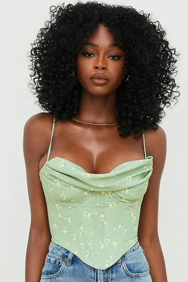 Women Bea Olive Floral Draped Corset House Of CB Corsets