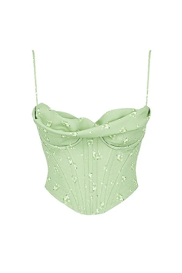 Women Bea Olive Floral Draped Corset House Of CB Corsets Women Bea Olive Floral Draped Corset House Of CB Corsets