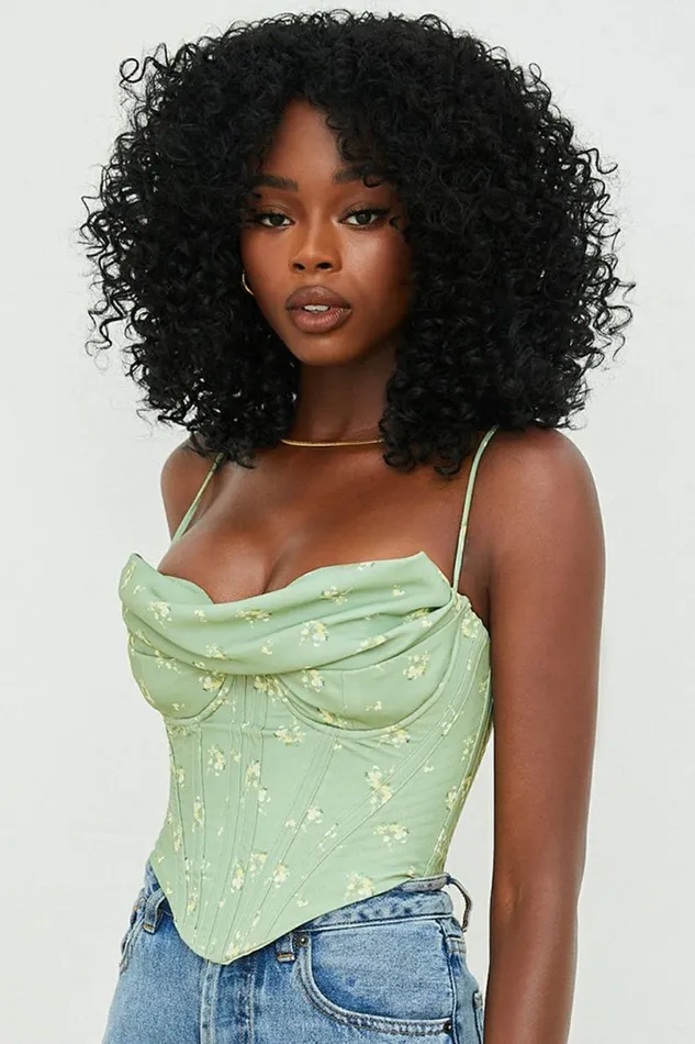 Women Bea Olive Floral Draped Corset House Of CB Corsets Women Bea Olive Floral Draped Corset House Of CB Corsets