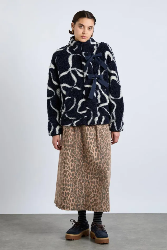 Women Jackets and Coats Damson Madder Ingrid Borg Jacket Navy Bows