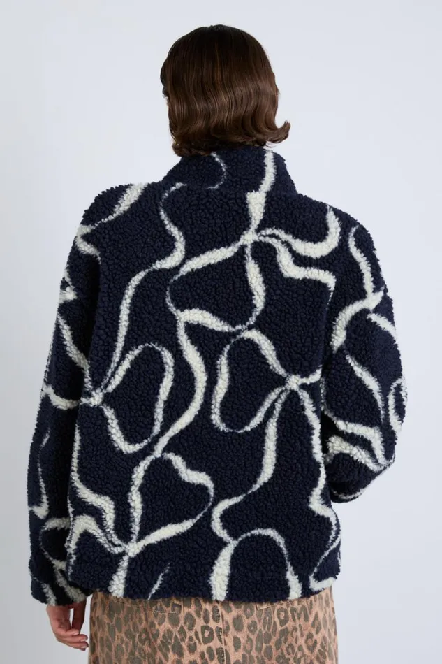 Women Jackets and Coats Damson Madder Ingrid Borg Jacket Navy Bows