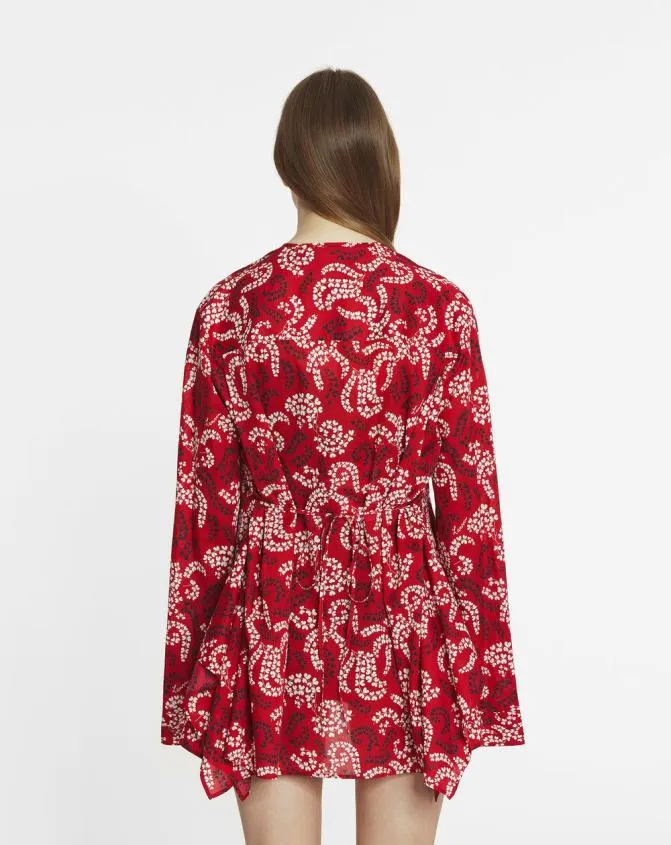 Women Tops Lanvin Printed Shirt In Cotton Voile Carmine Red Women Tops Lanvin Printed Shirt In Cotton Voile Carmine Red