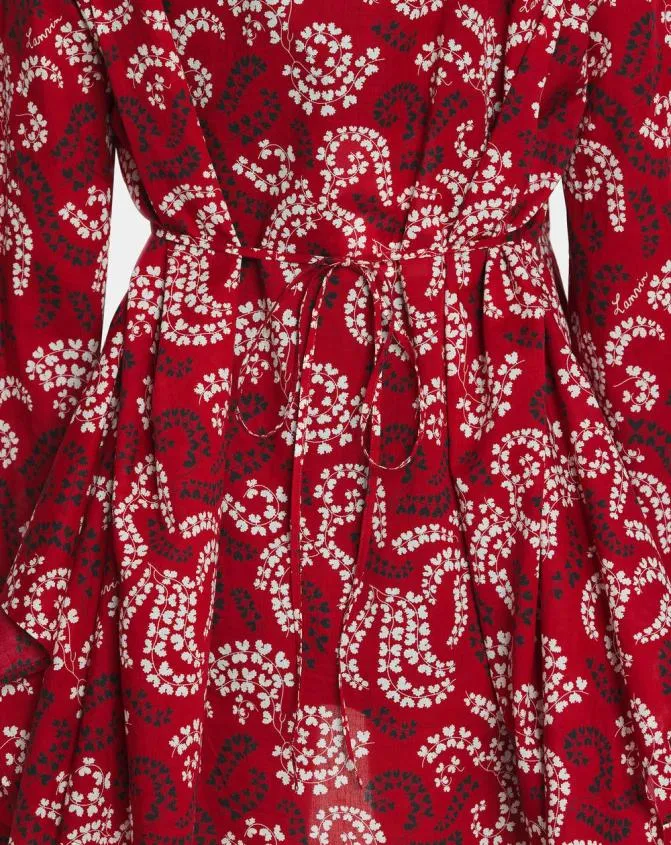 Women Tops Lanvin Printed Shirt In Cotton Voile Carmine Red Women Tops Lanvin Printed Shirt In Cotton Voile Carmine Red