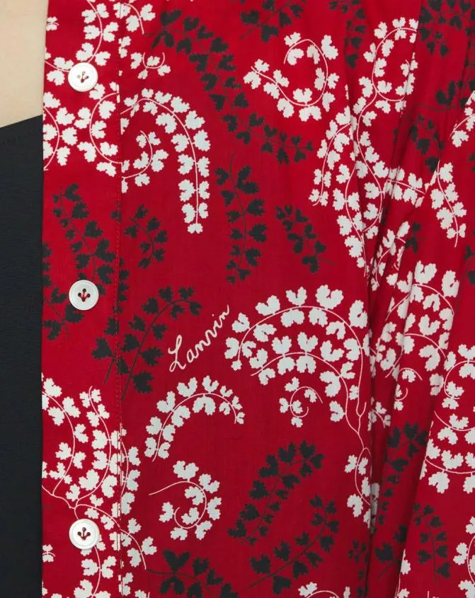 Women Tops Lanvin Printed Shirt In Cotton Voile Carmine Red Women Tops Lanvin Printed Shirt In Cotton Voile Carmine Red