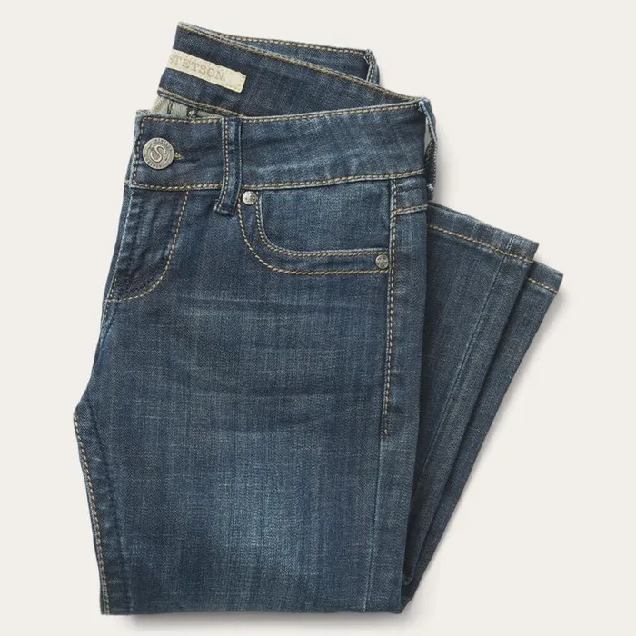 818 Bootcut Jean With quotSquot Back Pocket Blue Women Stetson Denim