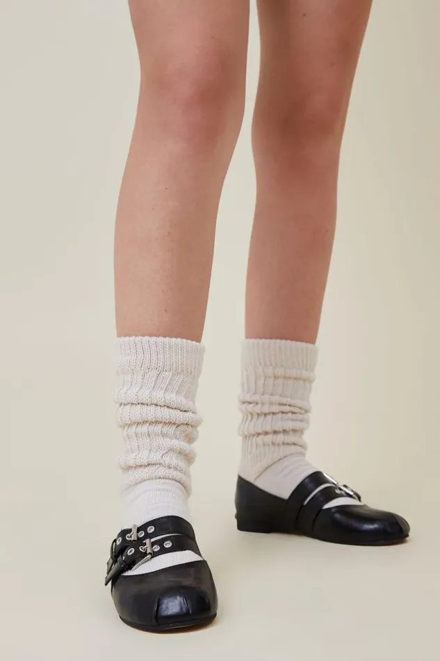 90 S Scrunch Sock Ecru Women Cotton On Socks