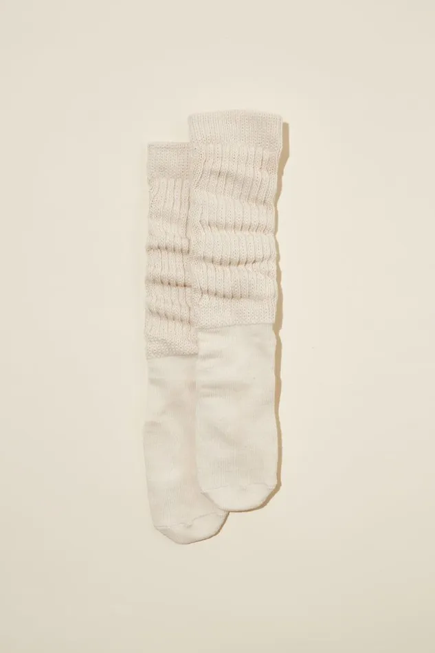 90 S Scrunch Sock Ecru Women Cotton On Socks