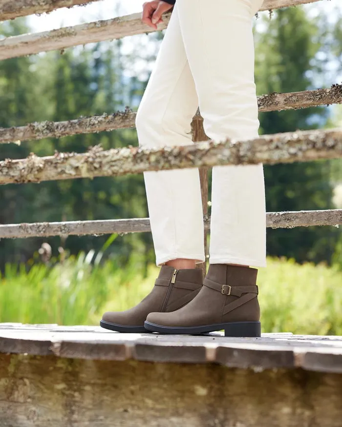 ABEO Compass Buckle Brown Womens Abeo Boots