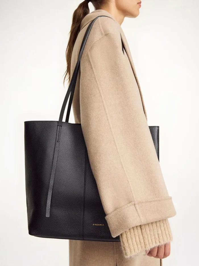 Abilso Leather Tote Bag Black Women By Malene Birger Bags