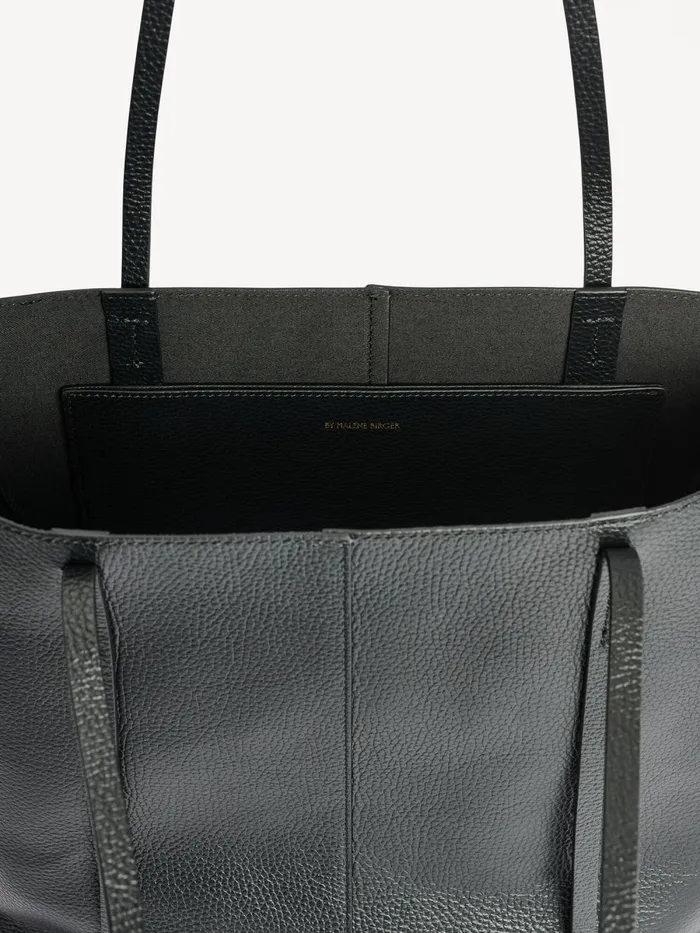 Abilso Leather Tote Bag Black Women By Malene Birger Bags