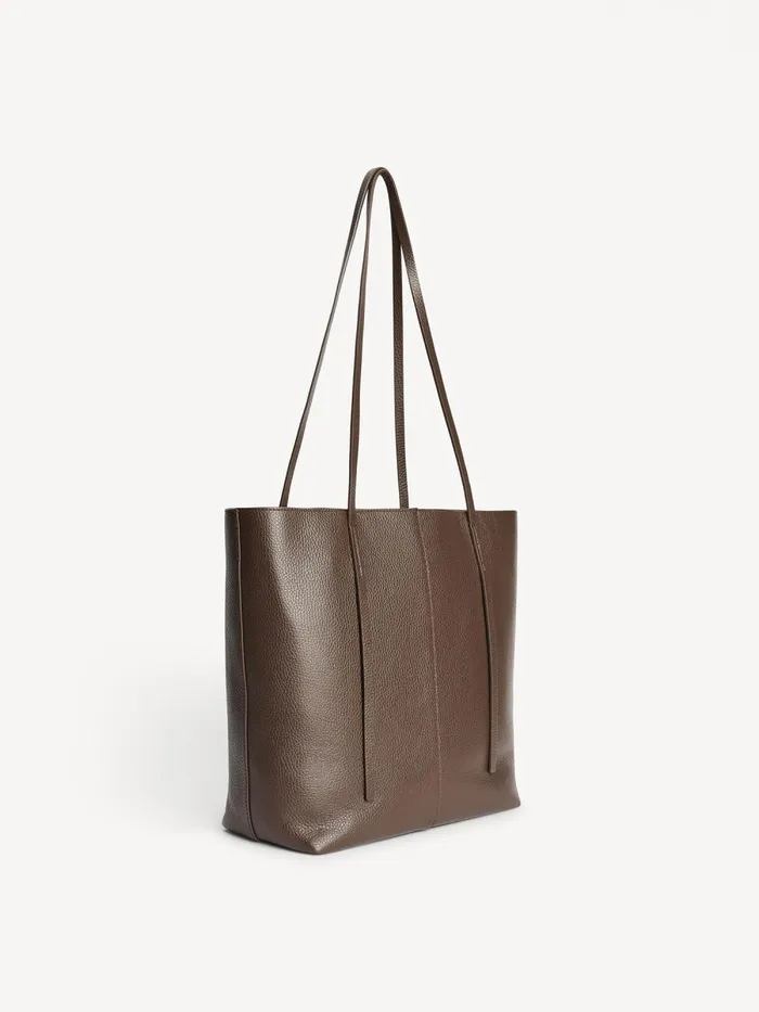 Abilso Leather Tote Bag Coffee Bean Women By Malene Birger Bags