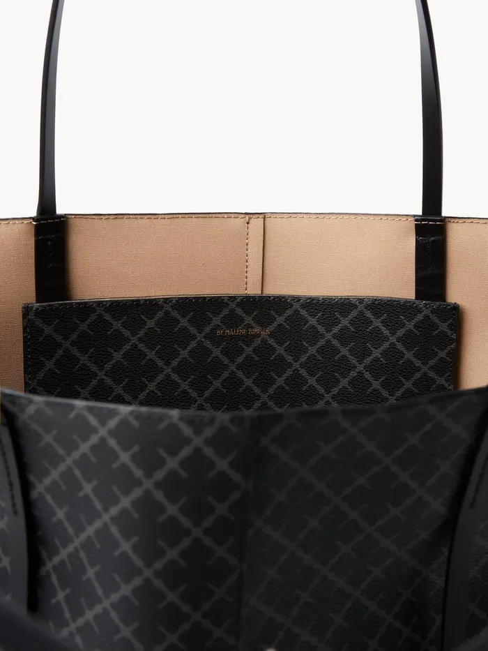 Abrille Printed Tote Bag Charcoal Women By Malene Birger Bags