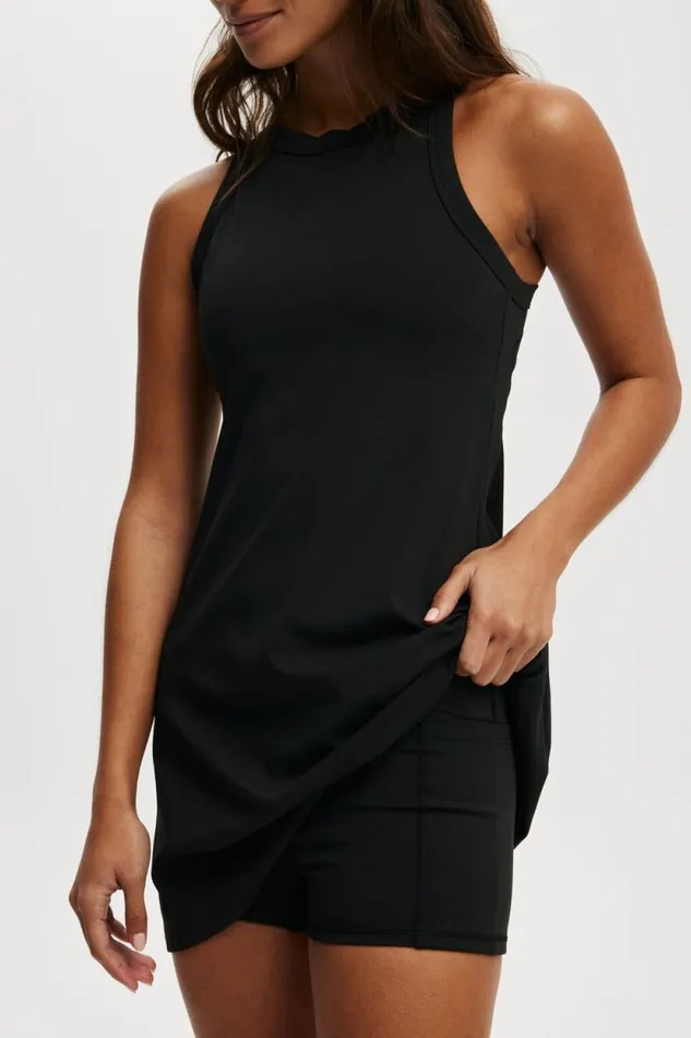 Active Mesh Back Dress Black Women Cotton On Dresses