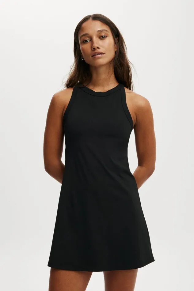 Active Mesh Back Dress Black Women Cotton On Dresses