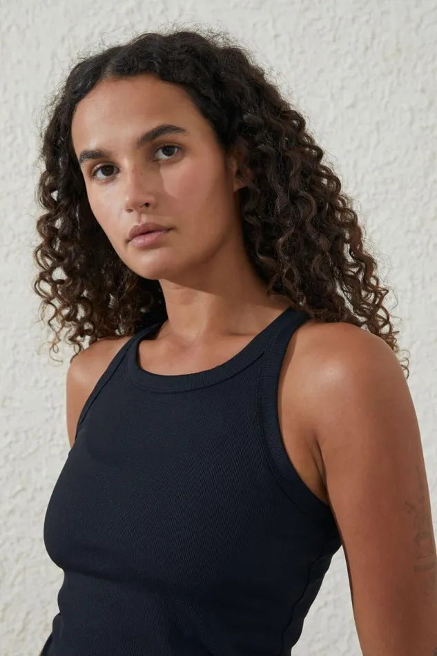 Active Rib Thin Racer Tank Black Women Cotton On Tops Active Rib Thin Racer Tank Black Women Cotton On Tops