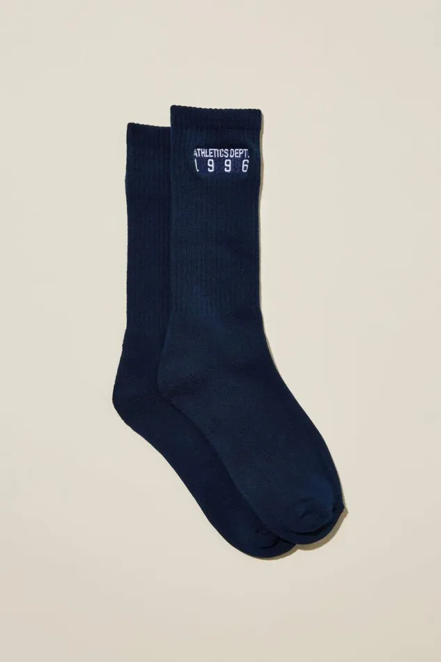 Active Tube Sock Athletics Dept Dark Water White Women Cotton On Accessories
