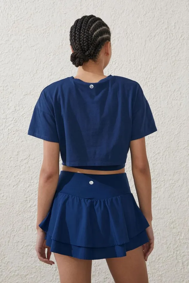 Active Woven Ruffle Hem Skirt Navy Peony Women Cotton On Skirts