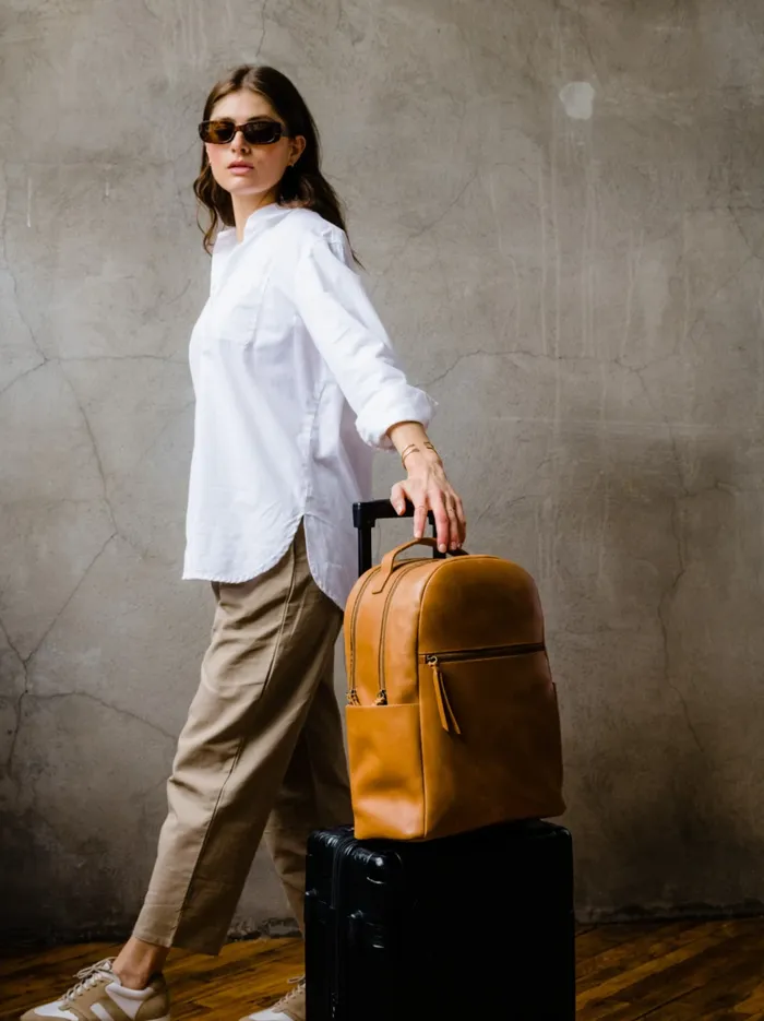 Alem Backpack Cognac Women Backpacks Able