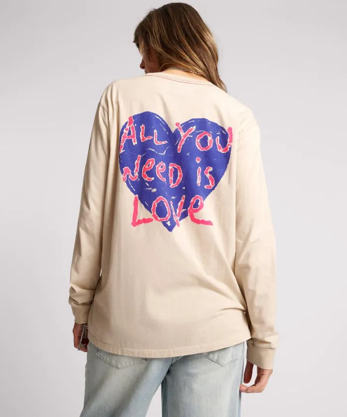 ALL YOU NEED IS LOVE LONGSLEEVE TEE Women One Teaspoon Basic Tees ALL YOU NEED IS LOVE LONGSLEEVE TEE Women One Teaspoon Basic Tees