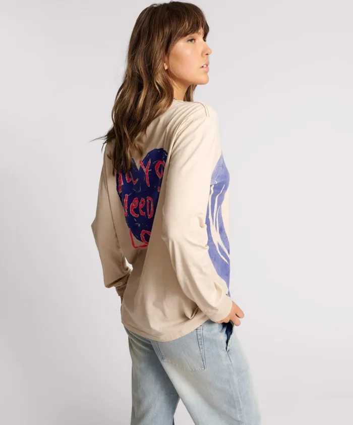 ALL YOU NEED IS LOVE LONGSLEEVE TEE Women One Teaspoon Basic Tees ALL YOU NEED IS LOVE LONGSLEEVE TEE Women One Teaspoon Basic Tees