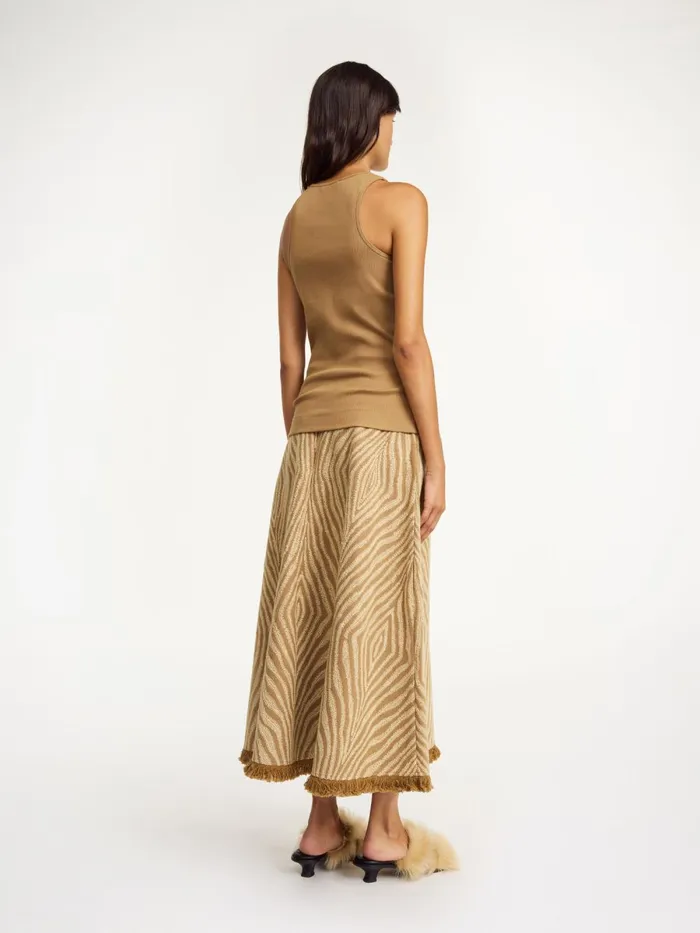 Amani Organic Cotton Tank Top Light Brown Women By Malene Birger Tops and Blouses