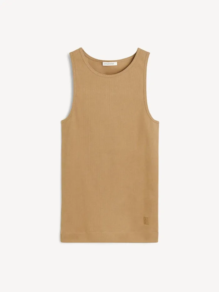 Amani Organic Cotton Tank Top Light Brown Women By Malene Birger Tops and Blouses