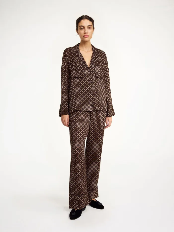 Ameliano WideLeg Trousers Signature Flower Women By Malene Birger Trousers