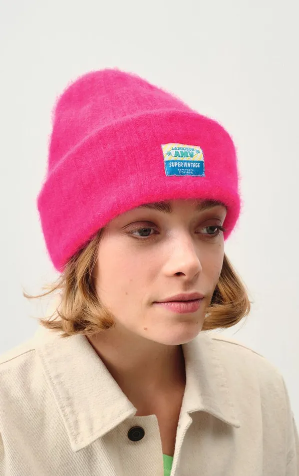 American Vintage Beanies and Caps WomenMen Beanie Vitow Neon Pink Melange