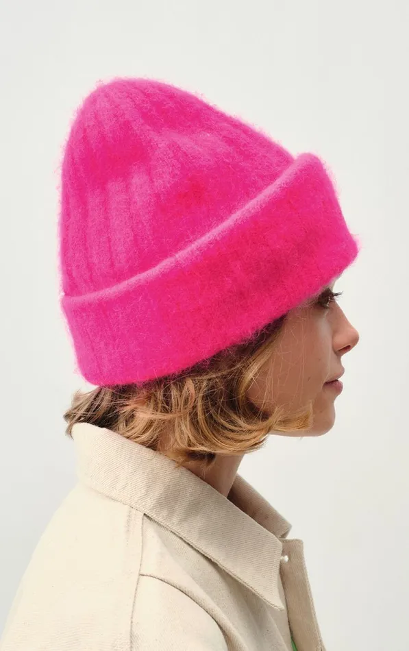 American Vintage Beanies and Caps WomenMen Beanie Vitow Neon Pink Melange American Vintage Beanies and Caps WomenMen Beanie Vitow Neon Pink Melange