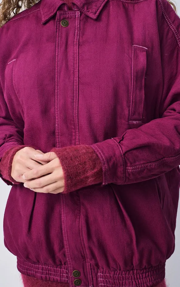American Vintage Jackets and Blazers Women Jacket Nyolow Overdyed Fuchsia American Vintage Jackets and Blazers Women Jacket Nyolow Overdyed Fuchsia