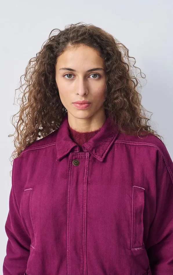 American Vintage Jackets and Blazers Women Jacket Nyolow Overdyed Fuchsia American Vintage Jackets and Blazers Women Jacket Nyolow Overdyed Fuchsia
