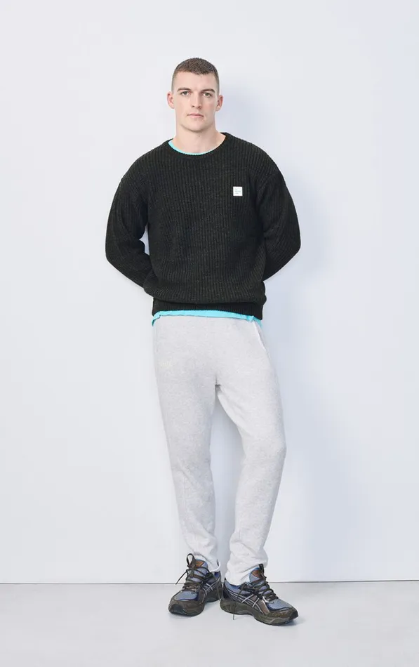 American Vintage Jumpers and Cardigans Men Jumper Crashway Charcoal American Vintage Jumpers and Cardigans Men Jumper Crashway Charcoal