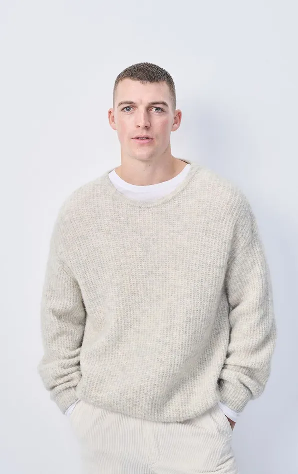 American Vintage Jumpers and Cardigans Men Jumper East Melange Powder Snow