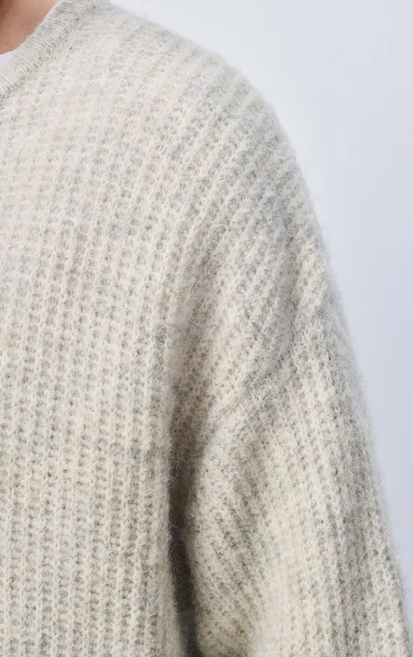 American Vintage Jumpers and Cardigans Men Jumper East Melange Powder Snow American Vintage Jumpers and Cardigans Men Jumper East Melange Powder Snow
