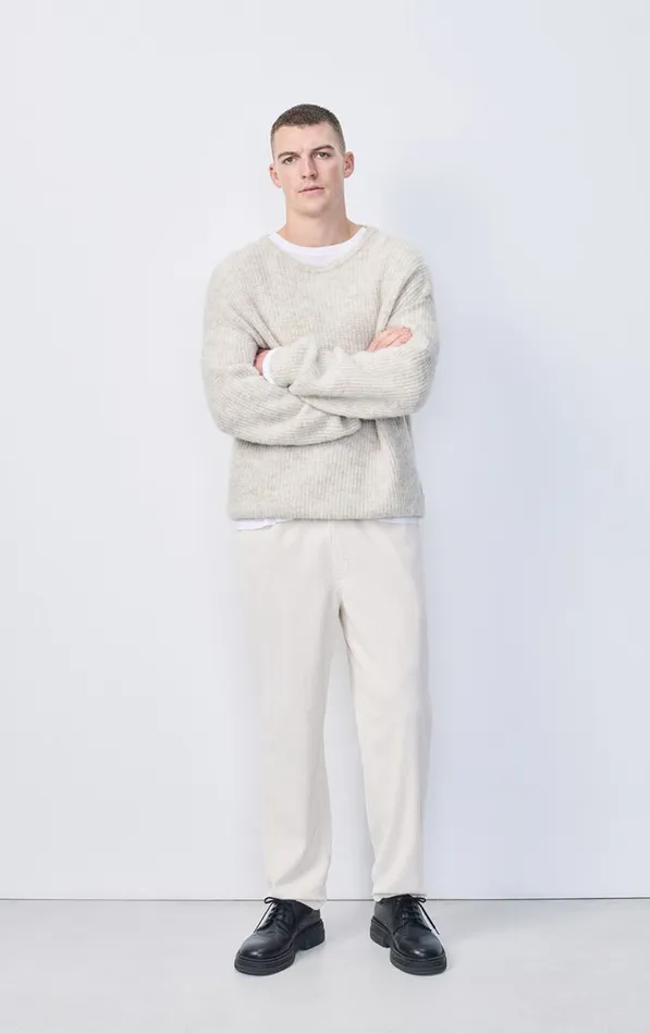 American Vintage Jumpers and Cardigans Men Jumper East Melange Powder Snow American Vintage Jumpers and Cardigans Men Jumper East Melange Powder Snow