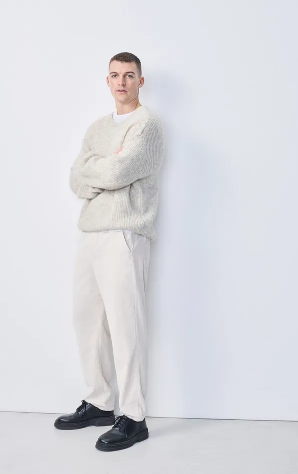 American Vintage Jumpers and Cardigans Men Jumper East Melange Powder Snow American Vintage Jumpers and Cardigans Men Jumper East Melange Powder Snow