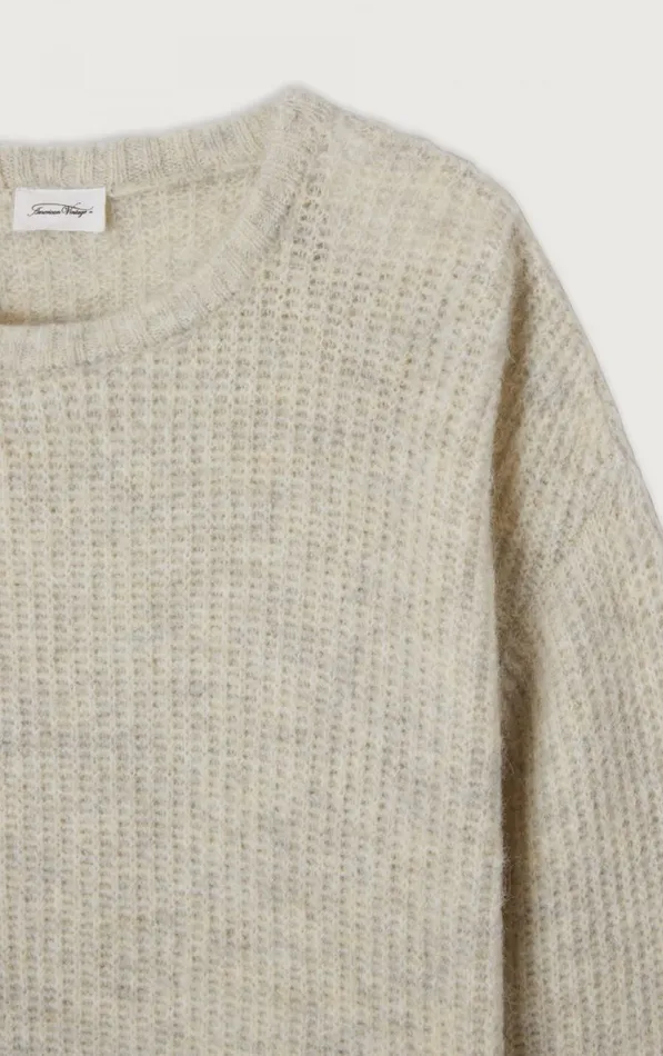 American Vintage Jumpers and Cardigans Men Jumper East Melange Powder Snow American Vintage Jumpers and Cardigans Men Jumper East Melange Powder Snow