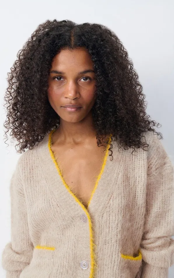 American Vintage Jumpers and Cardigans Women Cardigan Bymi Misty Melange American Vintage Jumpers and Cardigans Women Cardigan Bymi Misty Melange