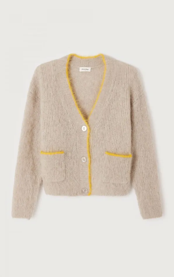 American Vintage Jumpers and Cardigans Women Cardigan Bymi Misty Melange American Vintage Jumpers and Cardigans Women Cardigan Bymi Misty Melange
