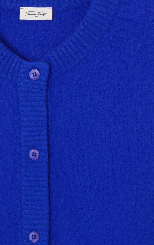 American Vintage Jumpers and Cardigans Women Cardigan Damsville Indigo American Vintage Jumpers and Cardigans Women Cardigan Damsville Indigo